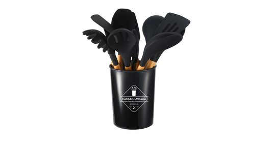 12pcs Nonstick Silicone Wooden Kitchen Utensil Set – Premium Cooking Tools