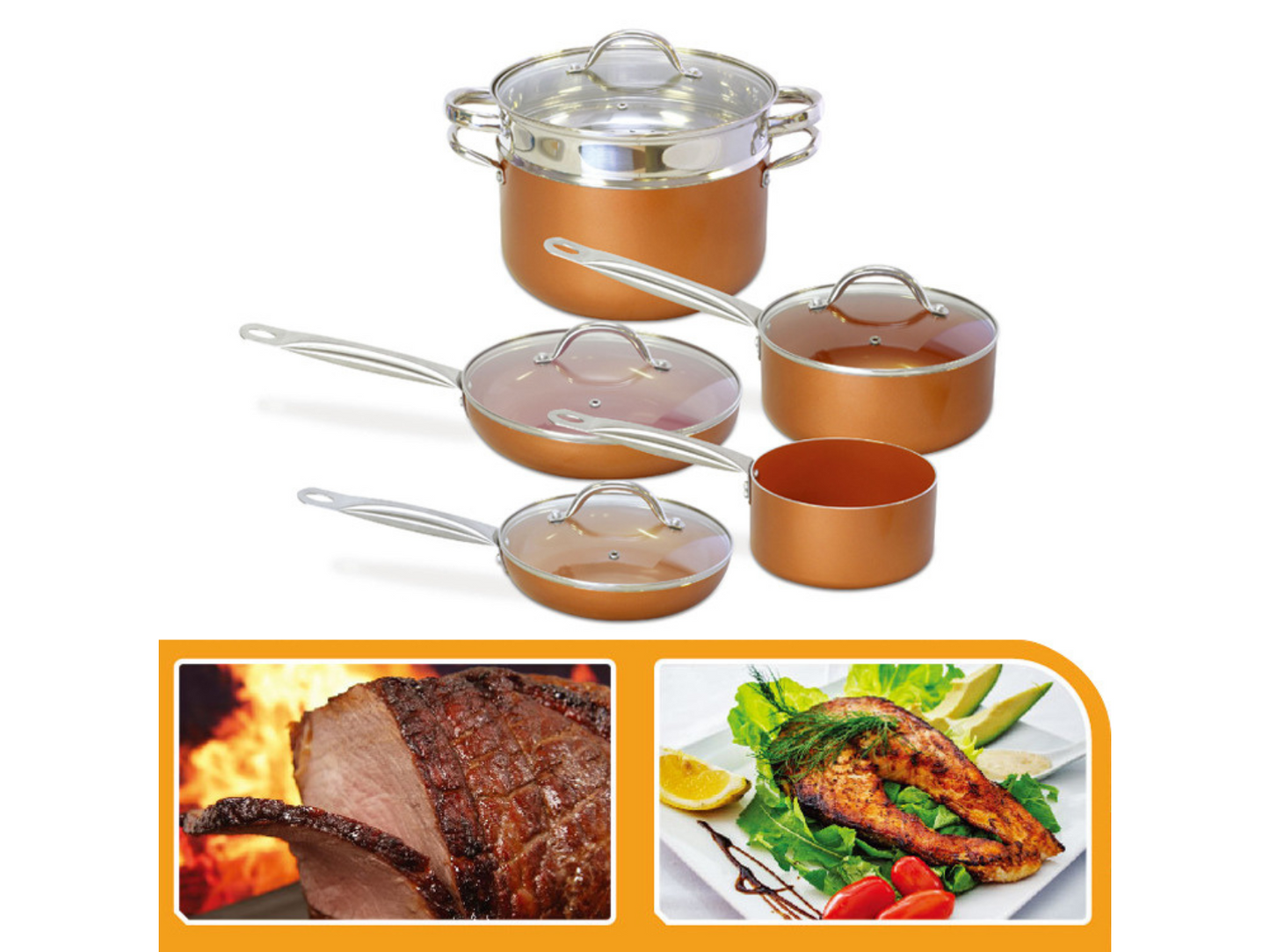 10pcs Aluminum Alloy Ceramic Cookware Set – Nonstick, Eco-Friendly Kitchen Tools
