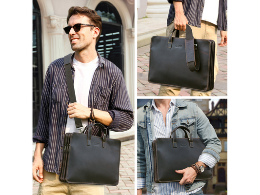 Marrant 5013 Genuine Leather Laptop Bag for Men – 17 Inch Business Briefcase