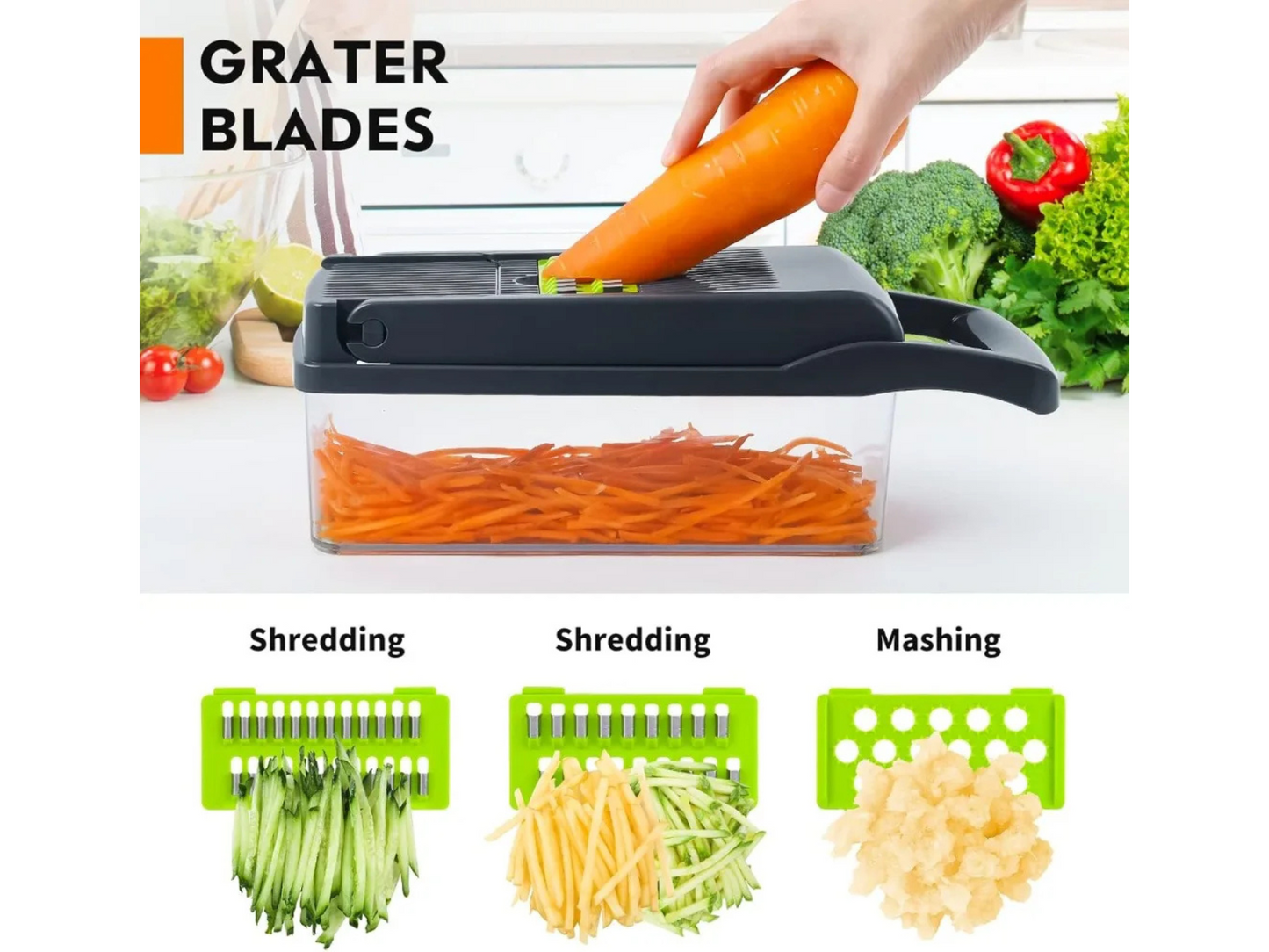 16-in-1 Multifunctional Vegetable Chopper – Slice, Dice & Mash Effortlessly