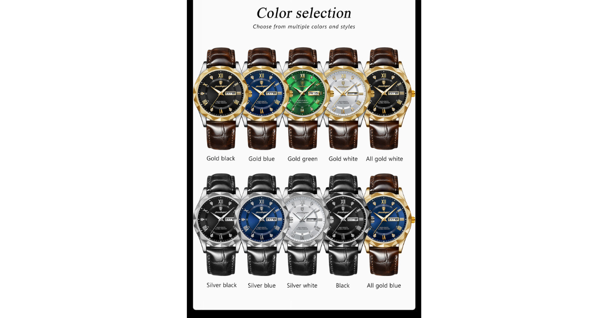 POEDAGAR 615 Luxury Leather Strap Men’s Watch – Waterproof & Elegant