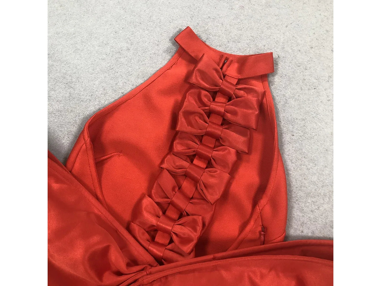 Custom Red Black Backless Bow Casual Club Dress – Elegant Sexy Red Maxi Dress for Women 2025 - vitaliqa