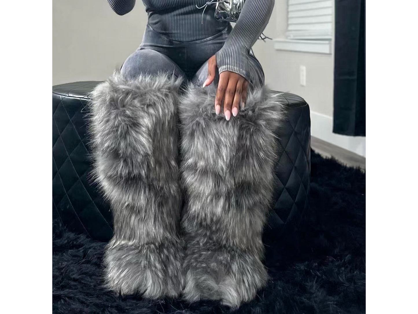 Knee High Fur Boots for Women – Stylish & Warm Faux Fur Winter Boots