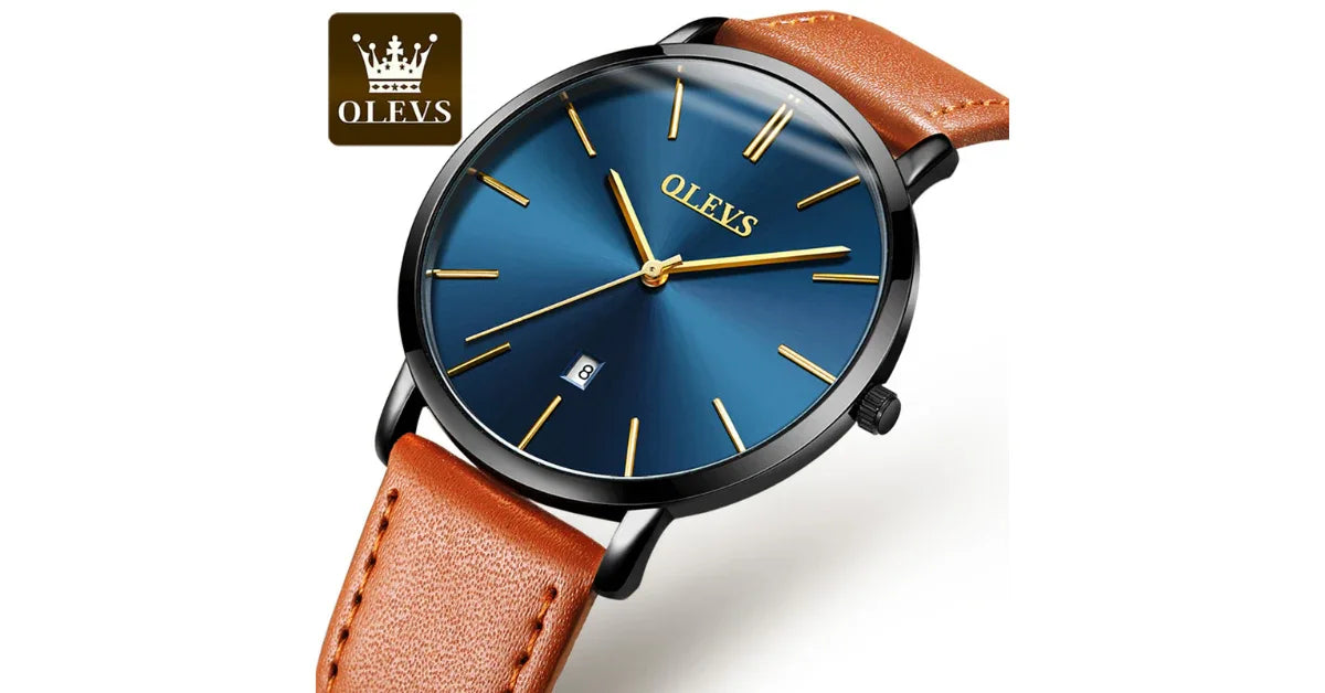 OLEVS 5869 Minimalist Leather Watch for Men – Style Meets Precision - vitaliqa
