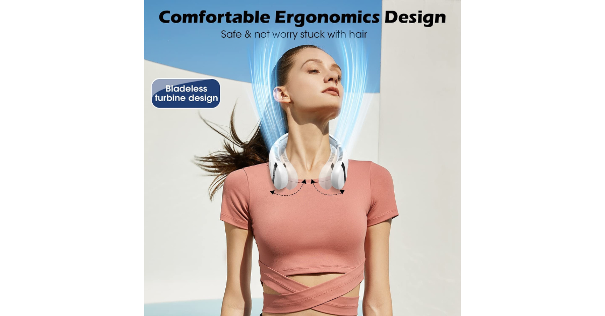 Foldable Rechargeable Bladeless Neck Fan – Hands-Free