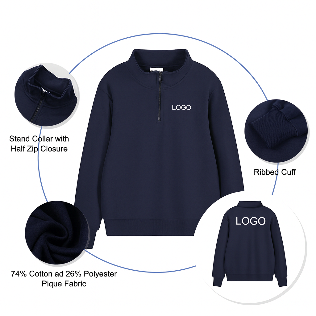 Luxury Men’s Quarter Zip Sweater | Heavyweight Custom Pullover