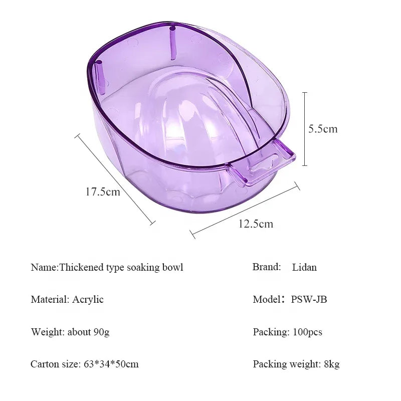 Lidan Manicure Bath Bowl – Acrylic Nail Soak Finger Treatment for Spa-Quality Care - vitaliqa