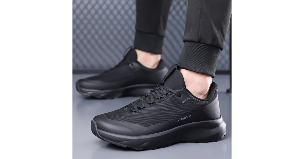 Waterproof hiking shoes for men on rocky terrain