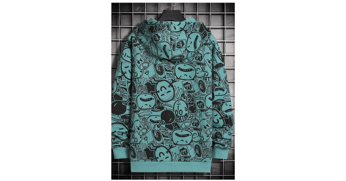 Loose fit hoodie with anime print