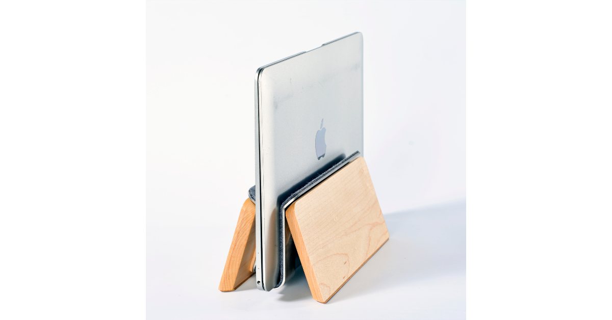 foldable laptop riser side view