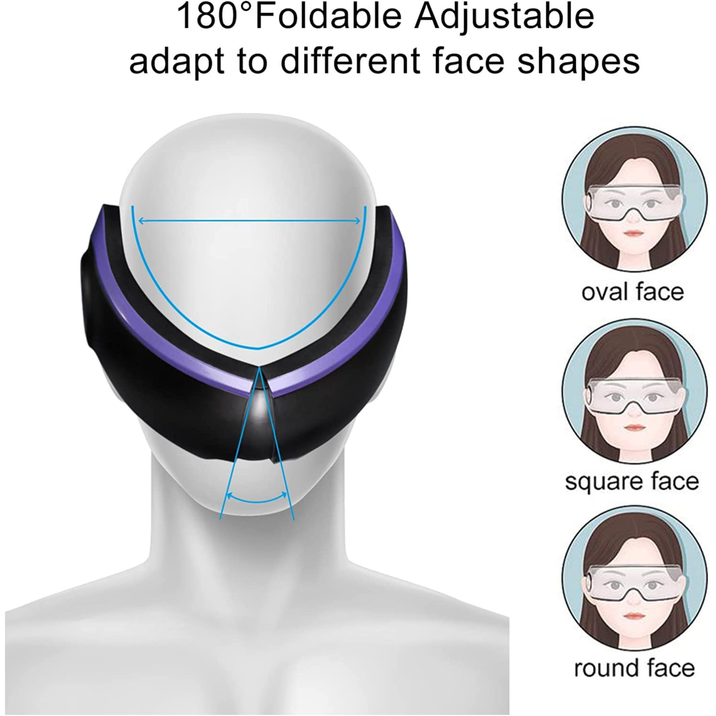 Portable eye massage device with Bluetooth function designed for daily relaxation and stress relief.