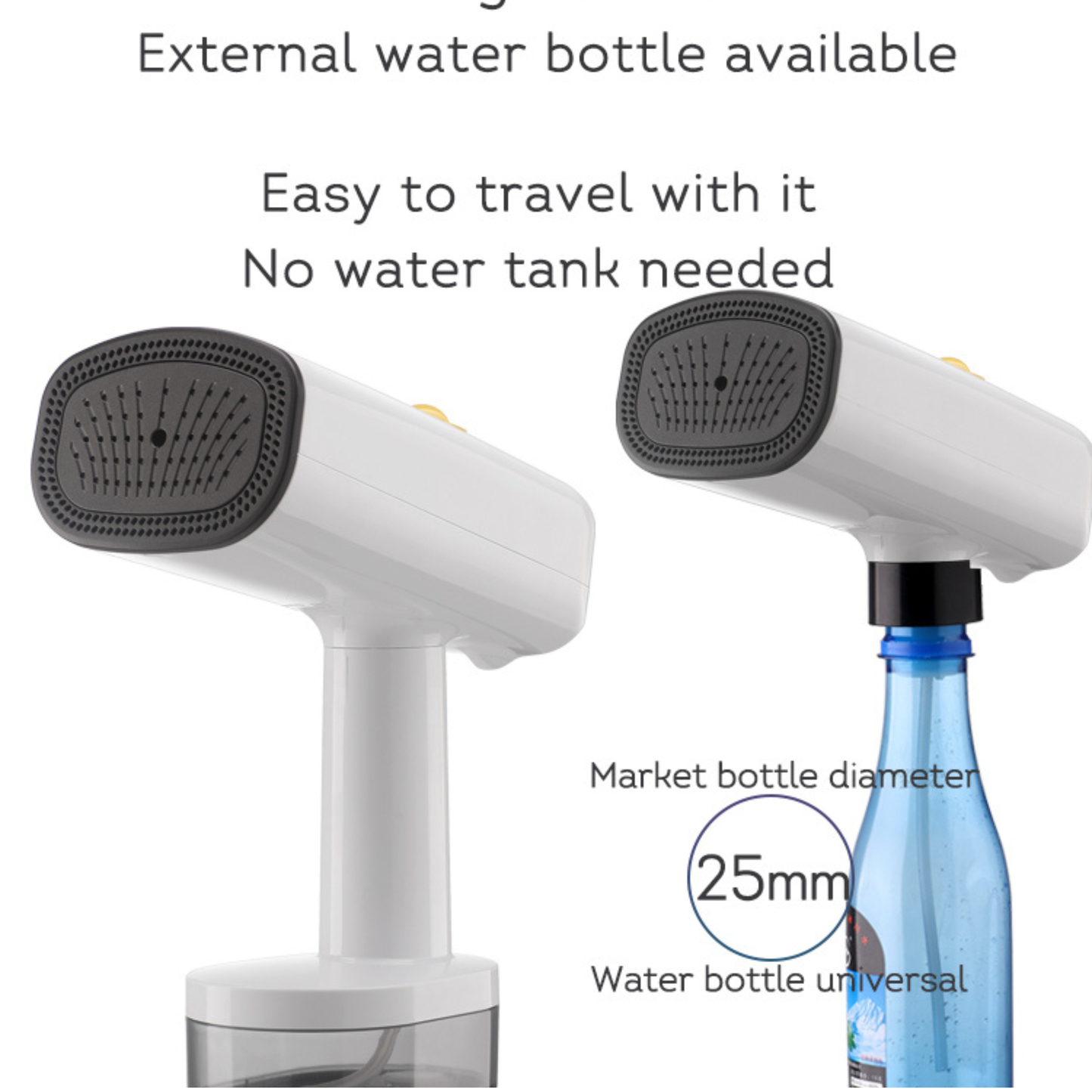 Fast Heat Clothes Steamer producing continuous steam after only 30 seconds of heating.
