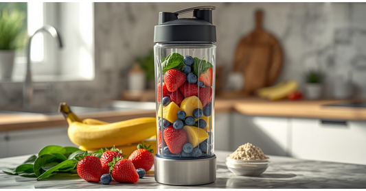 Healthy lifestyle portable blender setup