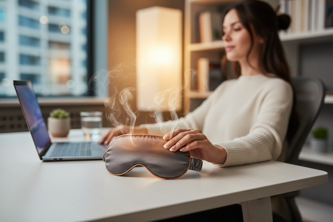 Temperature controlled heated eye mask for personalized eye therapy sessions