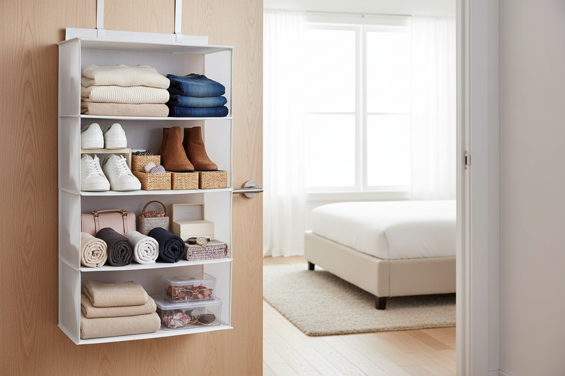 Customized color hanging organizer in hotel room