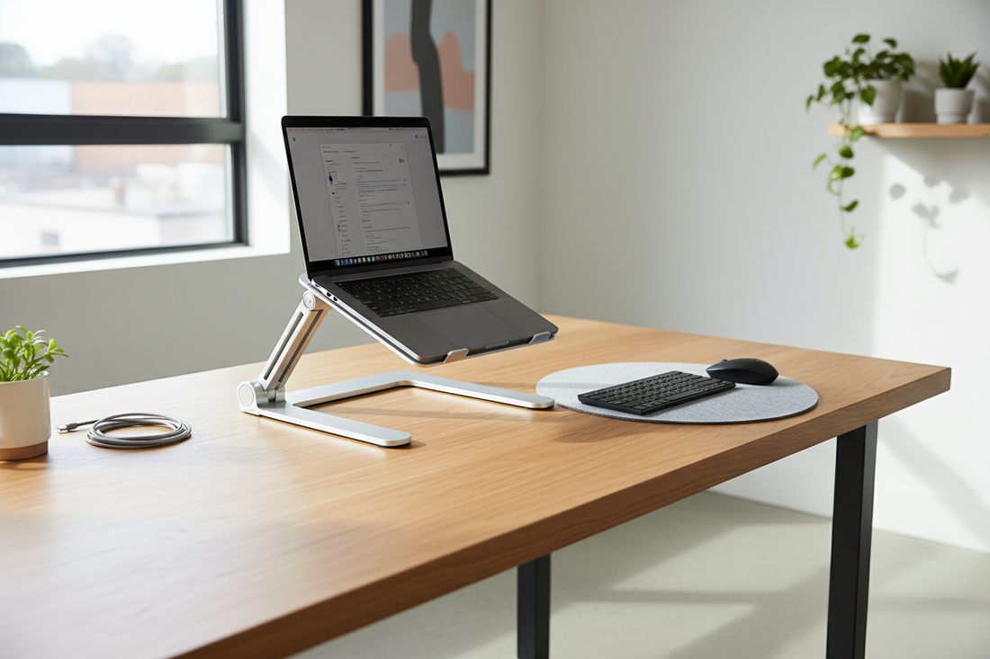 foldable laptop stand side view