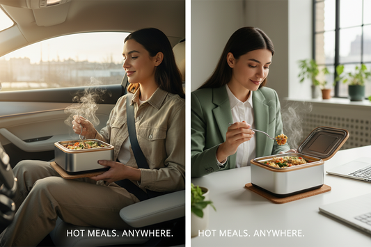 Leak proof portable lunch box heater for work and travel meals