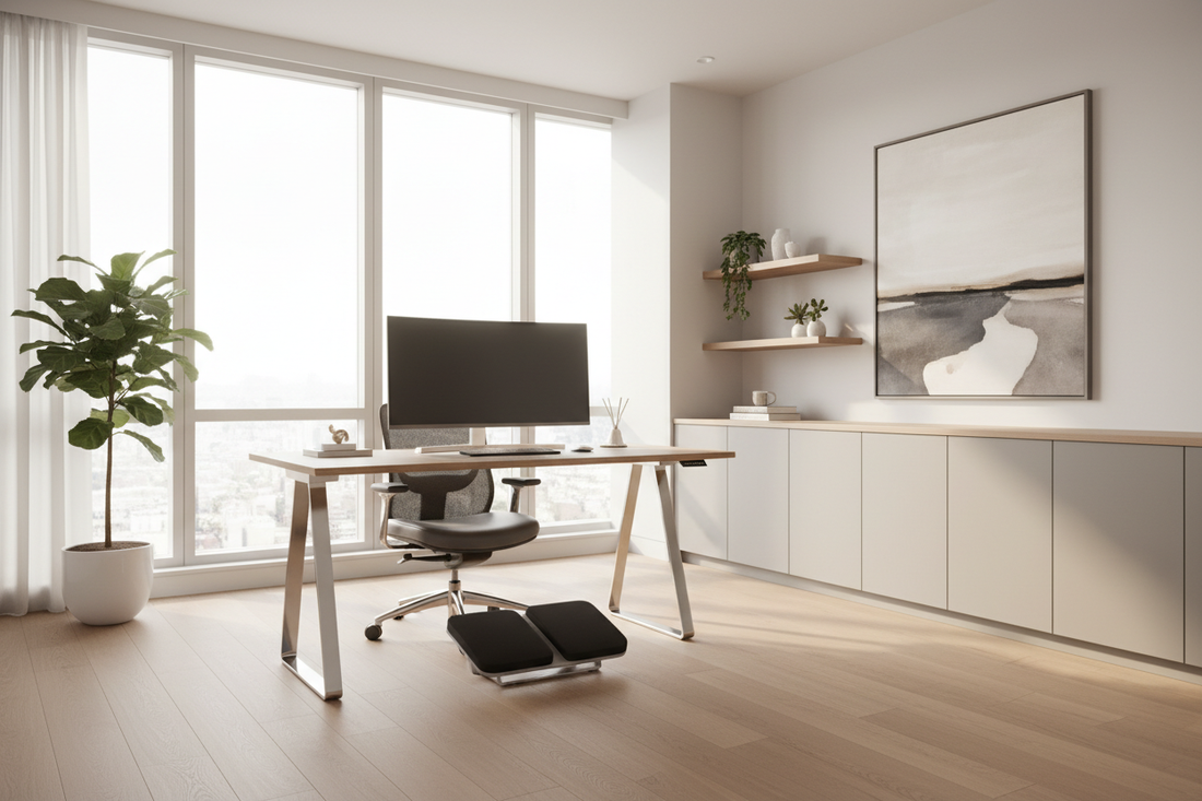 desk footrest and standing desk posture