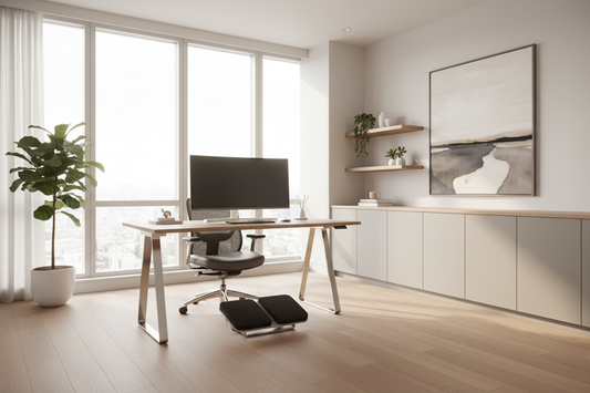 desk footrest and standing desk posture