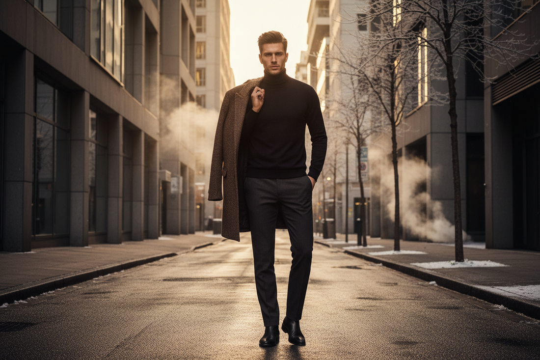 Premium Men’s Turtleneck Sweater 2025 – Breathable 500g Winter Knit - vitaliqa