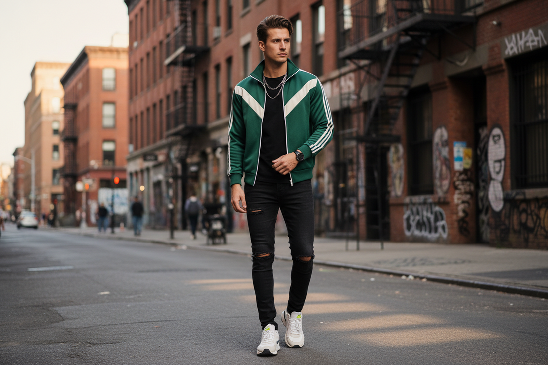 mens athletic track jacket look