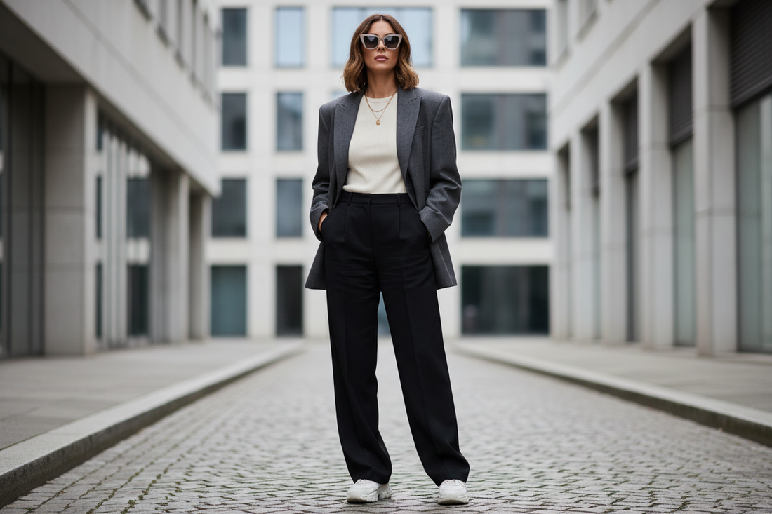 loose blazer women fashion look