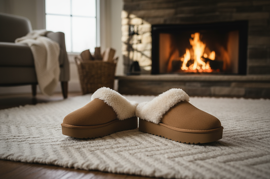 Round toe closed UGG slippers
