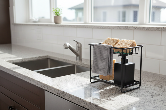 Dish rag and sponge storage with double-tier design