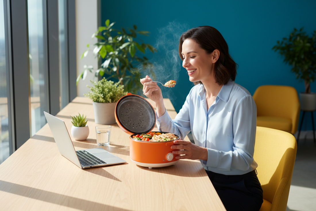 Electric Lunch Box for Office and Travel helping users enjoy warm food anywhere during busy schedules.
