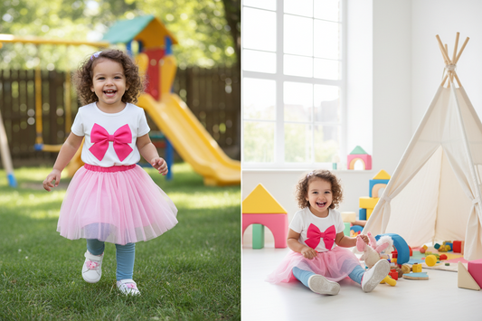 Birthday party styling with 3D bow set