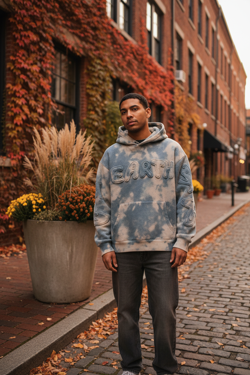 Zipper-up version of men's hoodie