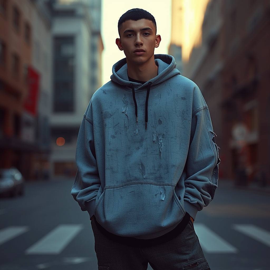 mens vintage hoodie casual outfit