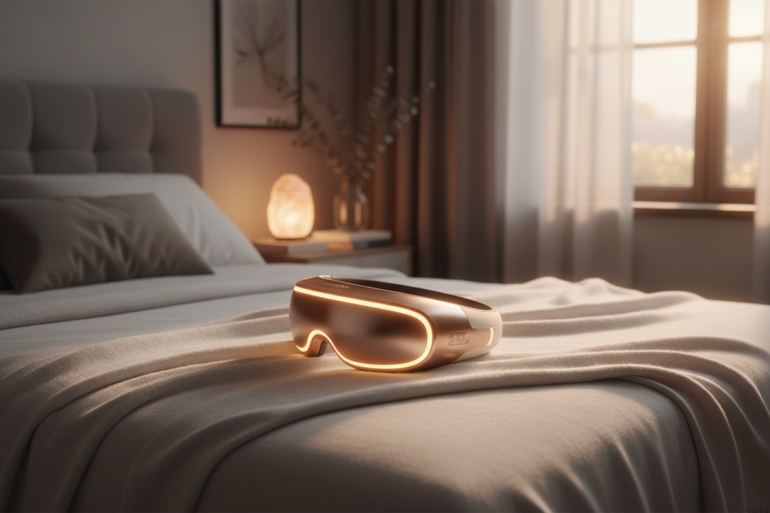 Foldable heated eye massager