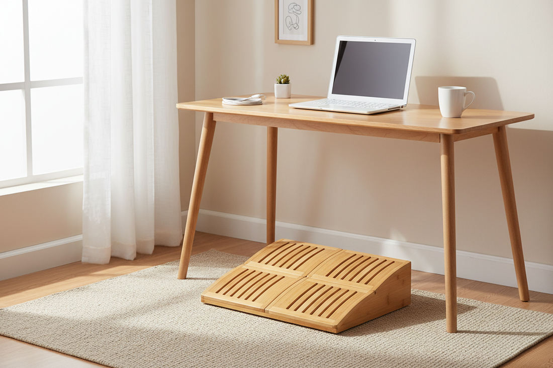 computer desk foot rest bamboo