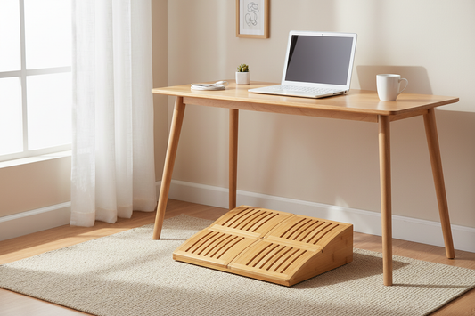 computer desk foot rest bamboo