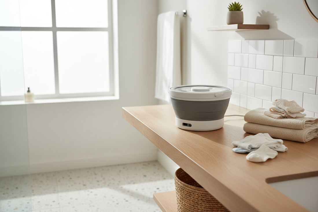 Mini Portable Washing Machine for Delicates, Travel & Small Apartments – Best Compact Laundry Solution - vitaliqa