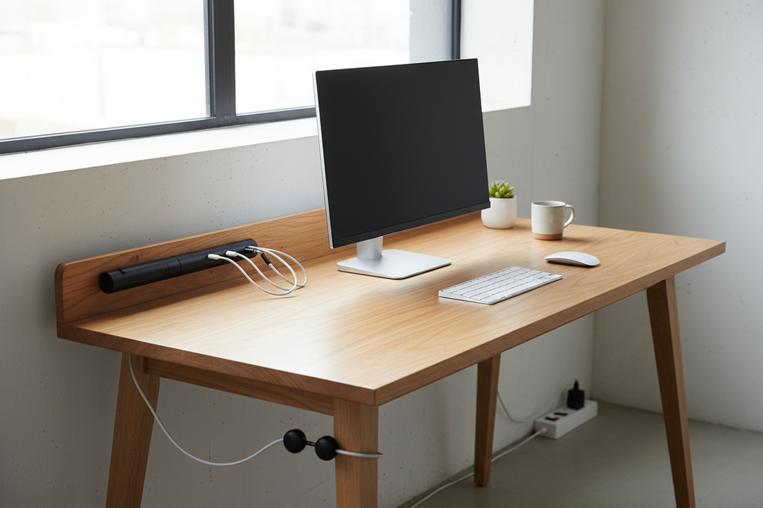 under desk cable management tray with clips