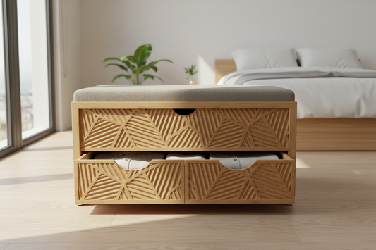 Small storage ottoman cube with shoes inside