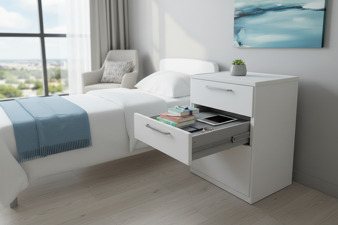 high-quality ABS bedside caddy for hospital patient room