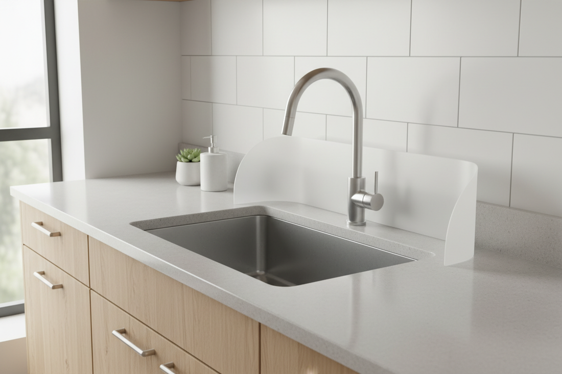 kitchen sink faucet mat installed