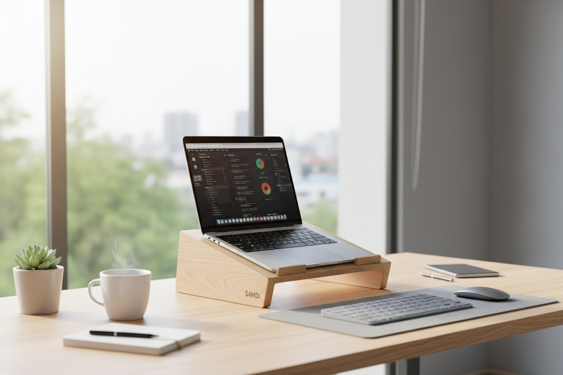 laptop riser with storage options