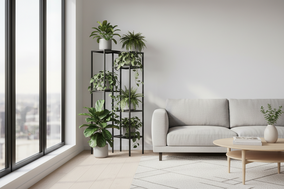 modern metal plant display stand