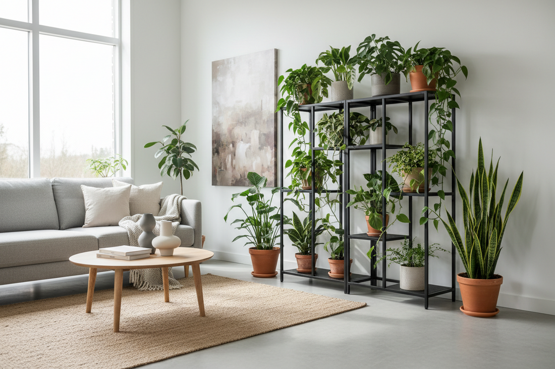modern metal plant display stand