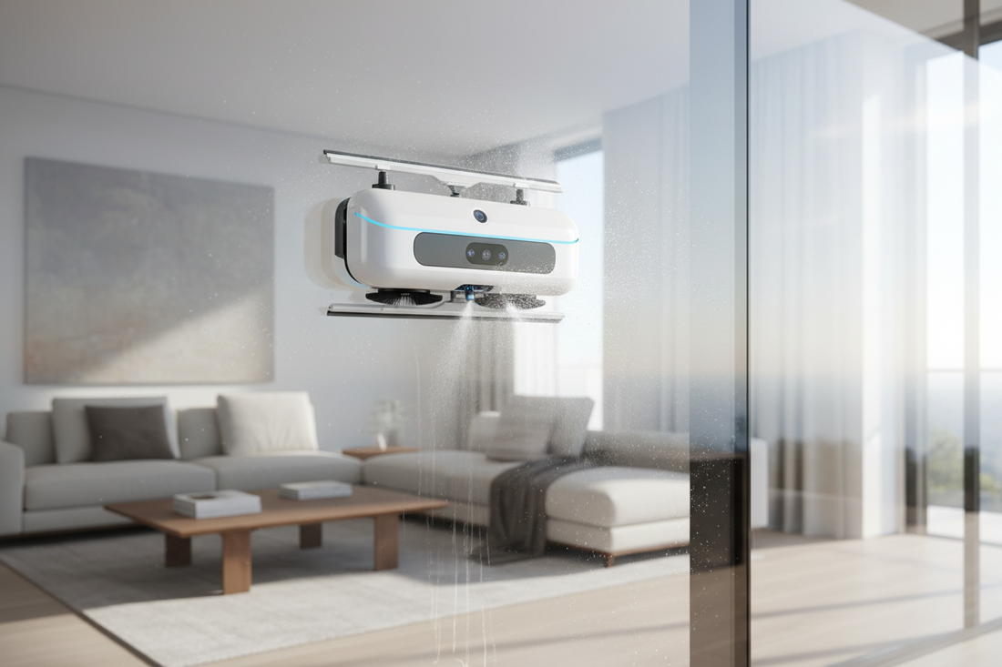 LIECTROUX YW509 window cleaning robot with remote control operation