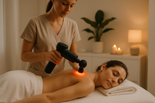 Powerful Sharper Image Heated Massage Gun for Full Body Recovery
