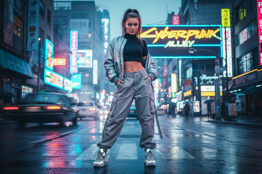 baggy pants high waist casual look