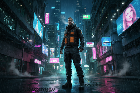 cyberpunk techwear vest look