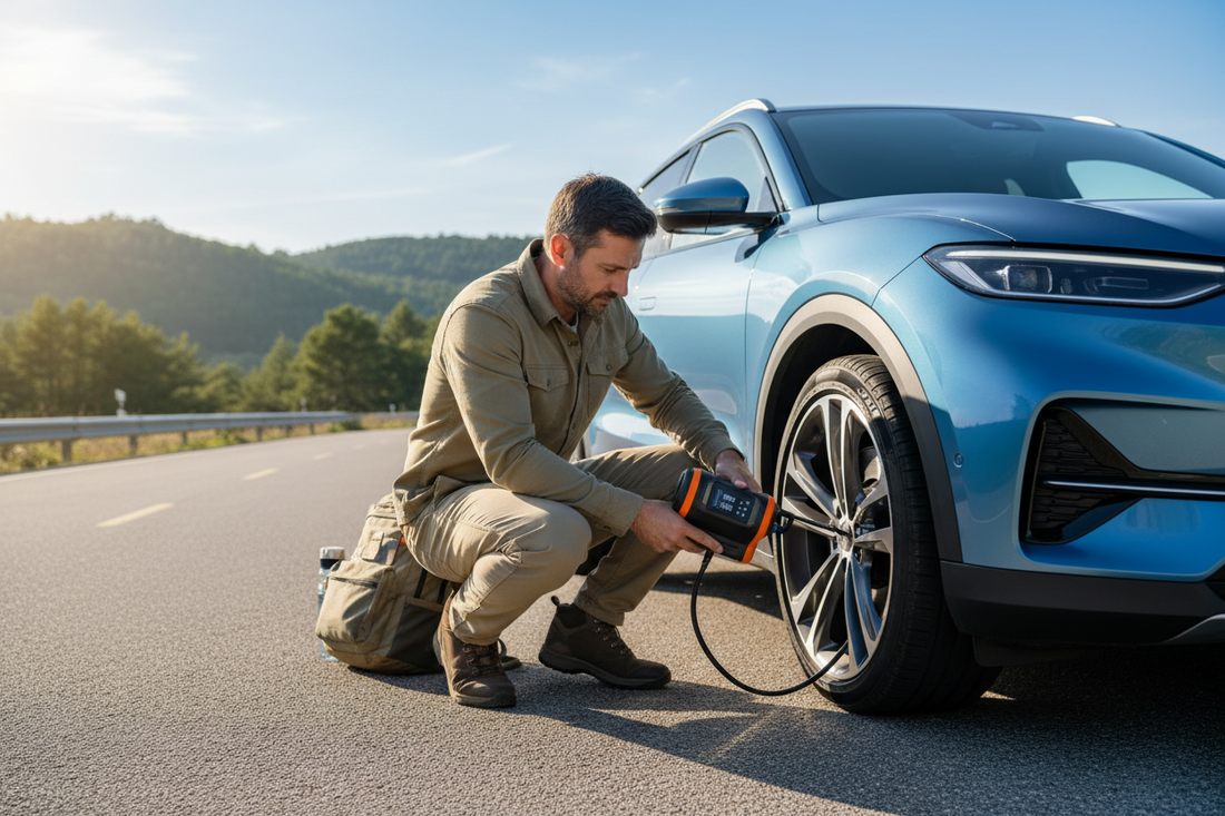 Portable Air Compressor with digital pressure monitoring technology for MPV and vehicle tires