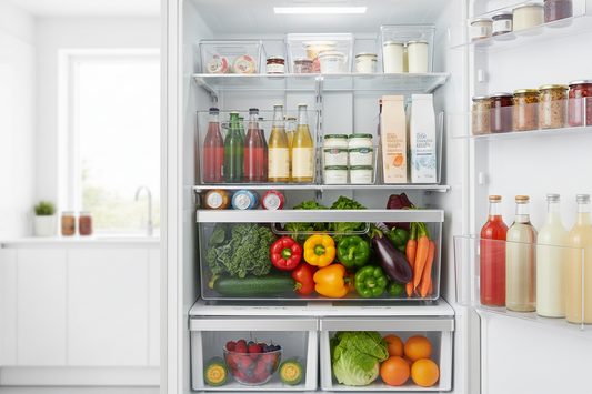 modern refrigerator storage organization