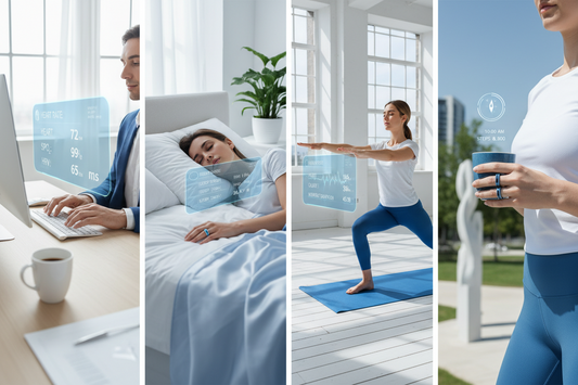 Sleep and Heart Rate Tracker Ring collecting overnight sleep stages, HRV analysis, and recovery data for comprehensive wellness tracking.